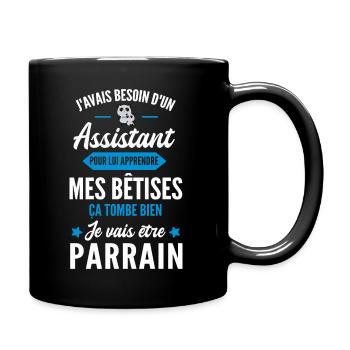 assistant / je vais être parrain / futur parrain - Mug uni - noir - Droite