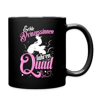 ATV Quad Bikerin Quadfahrerin Spruch Geschenk - Tasse einfarbig - Schwarz - Rechts