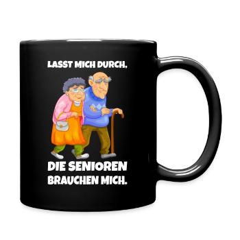 Altenpflege Pfleger Pflegerin Geschenk Pflegeberuf - Tasse einfarbig - Schwarz - Rechts