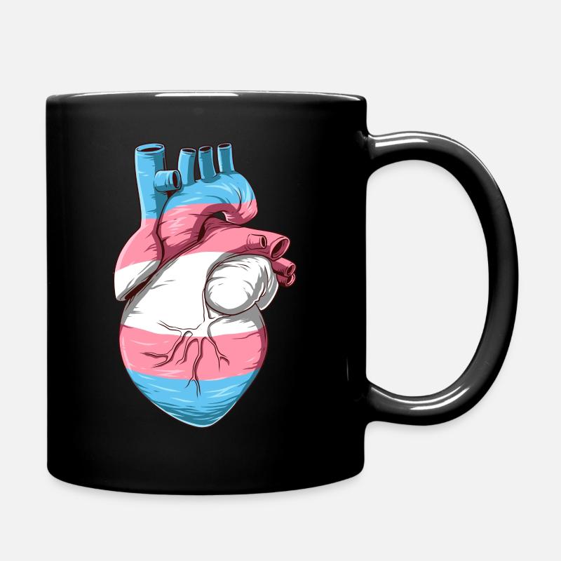 Lustiges Transgender Herz - Tasse einfarbig - Schwarz