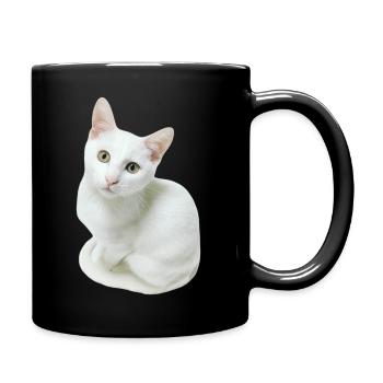 White Cat - Full Colour Mug - black - Right