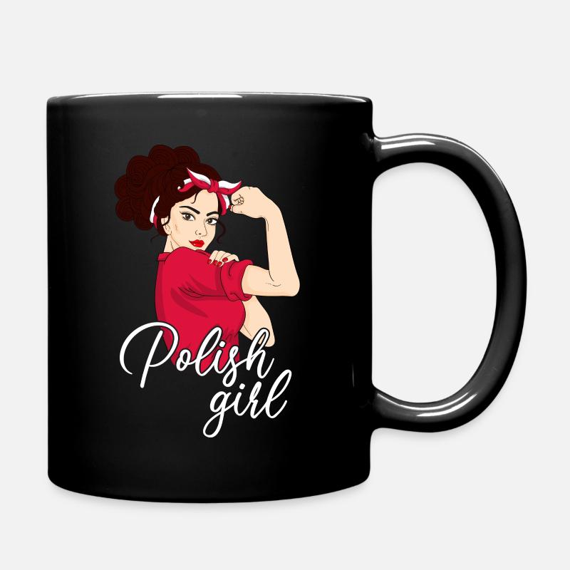Polnische Mädchen, polnische Flagge, polen - Tasse einfarbig - Schwarz