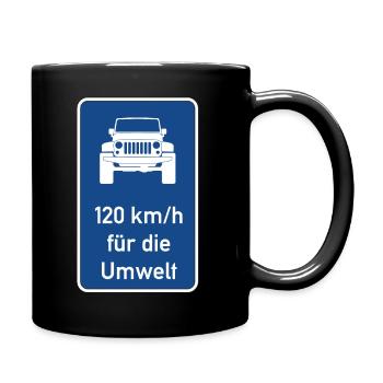 JK JKU - 120 für die Umwelt - Tasse einfarbig - Schwarz - Rechts