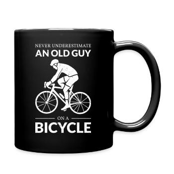 Unterschätzen Sie niemals einen alten Kerl auf einem Fahrrad IV - Tasse einfarbig - Schwarz - Rechts