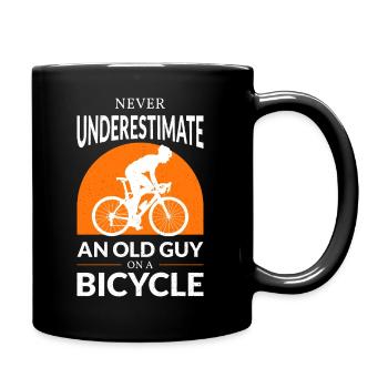 Unterschätzen Sie niemals einen alten Kerl auf einem Fahrrad V - Tasse einfarbig - Schwarz - Rechts