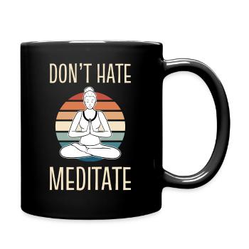 Meditation Meditieren Yoga Yogi - Tasse einfarbig - Schwarz - Rechts