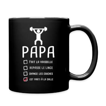 Papa musclé musculation fête des pères muscu - Mug uni - noir - Droite