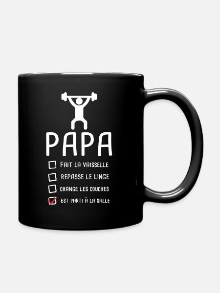 Papa musclé musculation fête des pères muscu - Mug uni - noir