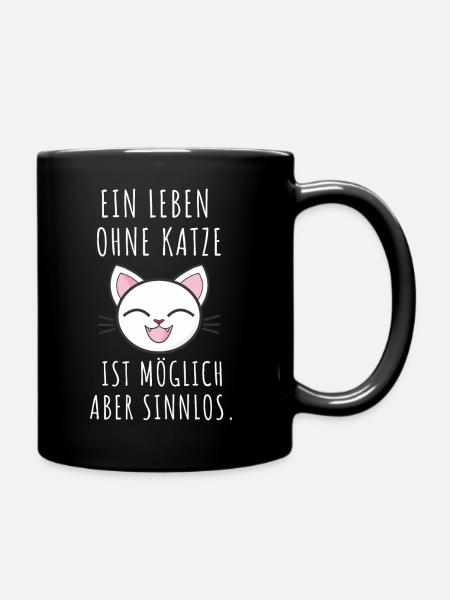 Lustiger Spruch Katze Katzeneltern Katzenmama Mama - Tasse einfarbig - Schwarz