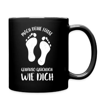 Fußpflege Pediküre Podologe Nagelstudio Geschenk - Tasse einfarbig - Schwarz - Rechts