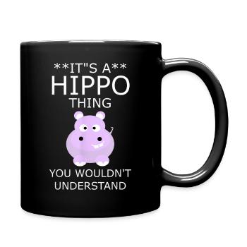 Hippo, cadeau drôle de T-shirt d'hippopotame - Mug uni - noir - Droite
