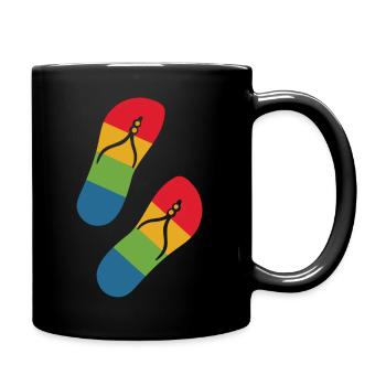 rainbow slippers - Full Colour Mug - black - Right