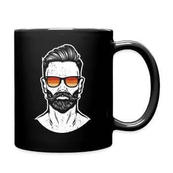 Hipster Man Vintage Sunglasses - Full Colour Mug - black - Right