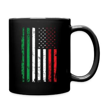Italy USA America Flag Flag Roots Sports - Full Colour Mug - black - Right