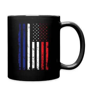 France USA Amérique Drapeau Drapeau Racines Sport - Mug uni - noir - Droite