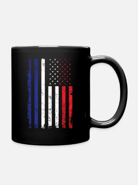 France USA Amérique Drapeau Drapeau Racines Sport - Mug uni - noir