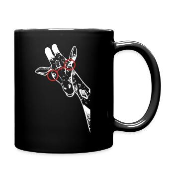 Nerd Giraffe mit Brille - Tasse einfarbig - Schwarz - Rechts
