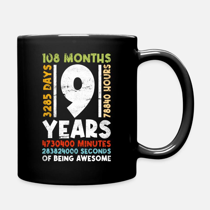 9. Geburtstag Kinder 9 Jahre Jungen Mädchen - Tasse einfarbig - Schwarz