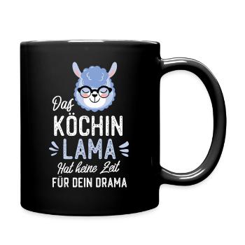 Köchin Lama Spruch Lustige Geschenkidee - Tasse einfarbig - Schwarz - Rechts