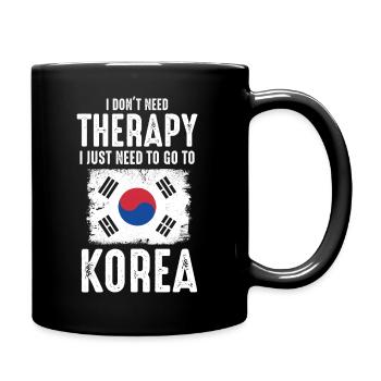 Therapie Korea - Tasse einfarbig - Schwarz - Rechts