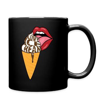Love Ice Cream - Tasse einfarbig - Schwarz - Rechts
