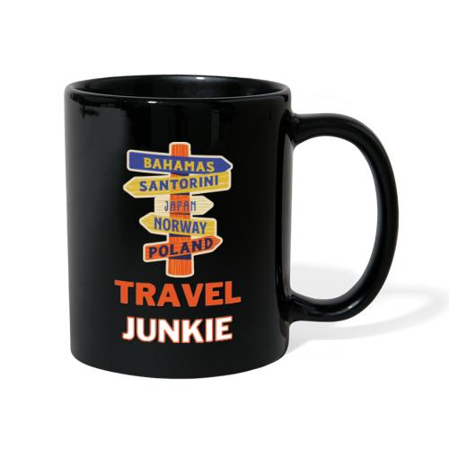 traveljunkie - i like to travel - Tasse einfarbig
