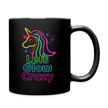 Let's Glow Crazy - Glow Party - Unicorn Lover - Bi - Full Colour Mug - black - Right