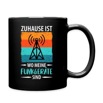 Amateurfunk Funker Funkgerät Funkamateur Vintage - Tasse einfarbig - Schwarz - Rechts