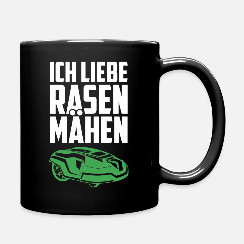 Ich liebe Rasenmähen Mähroboter Rasen Gärtner - Tasse einfarbig - Schwarz