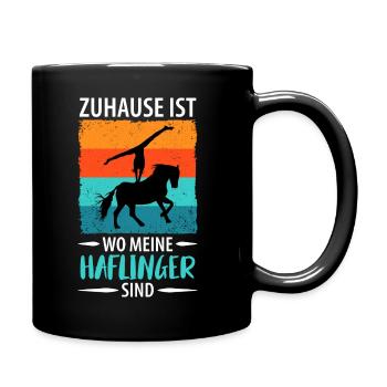 Pferde Pferd Voltigierer Voltigieren Volti Vintage - Tasse einfarbig - Schwarz - Rechts