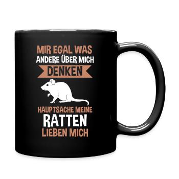 Ratte Haustier Nagetier Ratte - Tasse einfarbig - Schwarz - Rechts