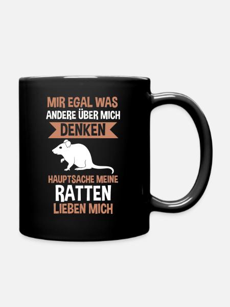 Ratte Haustier Nagetier Ratte - Tasse einfarbig - Schwarz