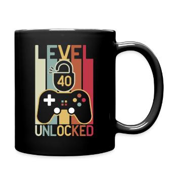 Level 40 Unlocked 40th Birthday Gamer - Full Colour Mug - black - Right