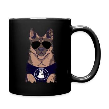 Polizeihund Deutscher Schäferhund - Tasse einfarbig - Schwarz - Rechts