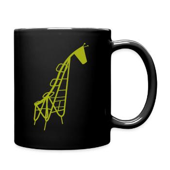 Giraffe bunt - Tasse einfarbig - Schwarz - Rechts