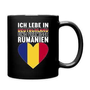 Rumänien Rumänische Flagge - Tasse einfarbig - Schwarz - Rechts