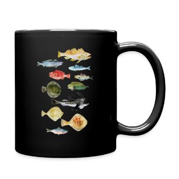 Fish from the sea - Full Colour Mug - black - Right
