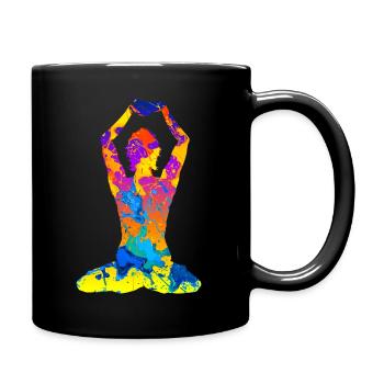 Yoga Yoga Yoga Silhouette Women - Full Colour Mug - black - Right