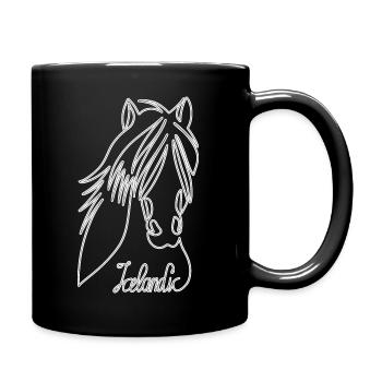 Icelandic horse with lettering - Full Colour Mug - black - Right