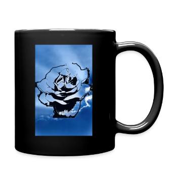 Dark Blue Sky Flower - Full Colour Mug - black - Right