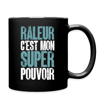 homme râleur super pouvoir - Mug uni - noir - Droite