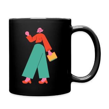 Happy Women - Tasse einfarbig - Schwarz - Rechts