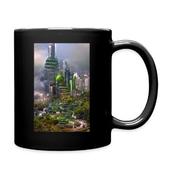 Green city - Tasse einfarbig - Schwarz - Rechts
