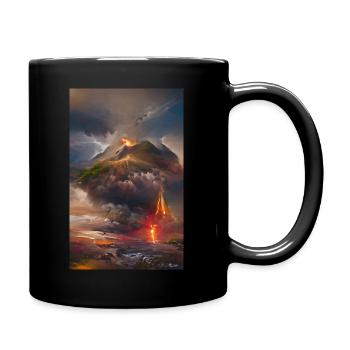 Erupting vulcano - Full Colour Mug - black - Right