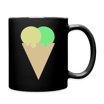 La glace fond dans la gaufre - Mug uni - noir - Droite