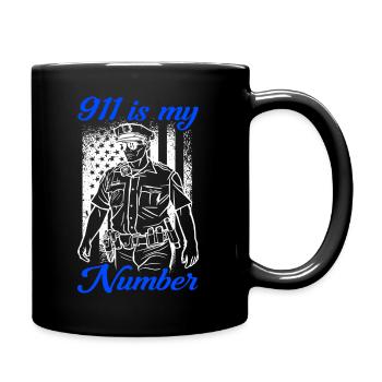Policier américain Police Police Grand-père - Mug uni - noir - Droite