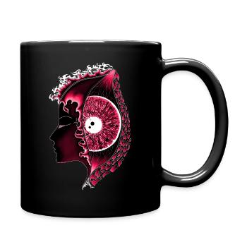 Big Eye Rouge, Vertical, Œil, Réaliste - Mug uni - noir - Droite