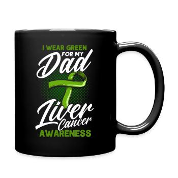 I wear green for my father liver cancer - Full Colour Mug - black - Right