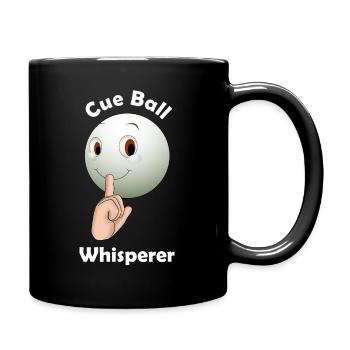 CUE BALL WHISPERER - 8 BALL, 9 BALL POOL & SNOOKER - Full Colour Mug - black - Right