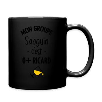 Mon groupe sanguin c'est O+ Pastis - Mug uni - noir - Droite